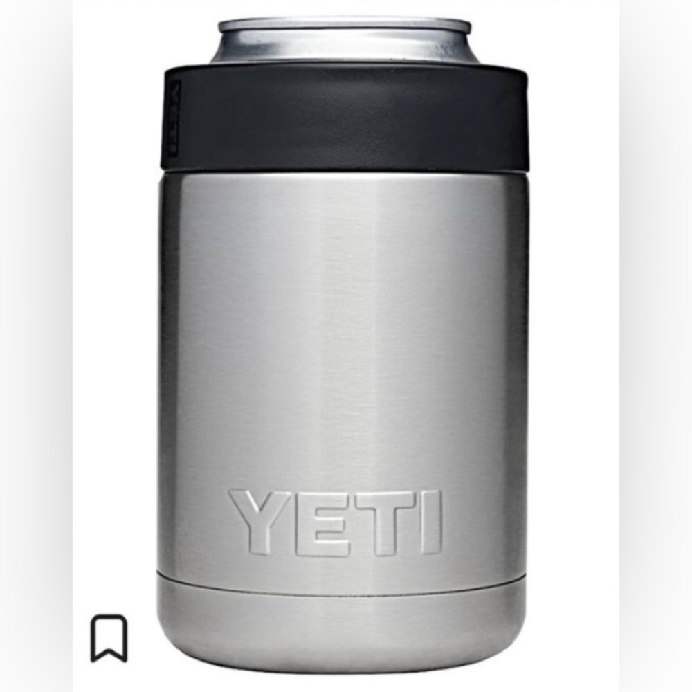 Yeti Stainless Steel Vacuum Insulated Rambler Colster Silver.